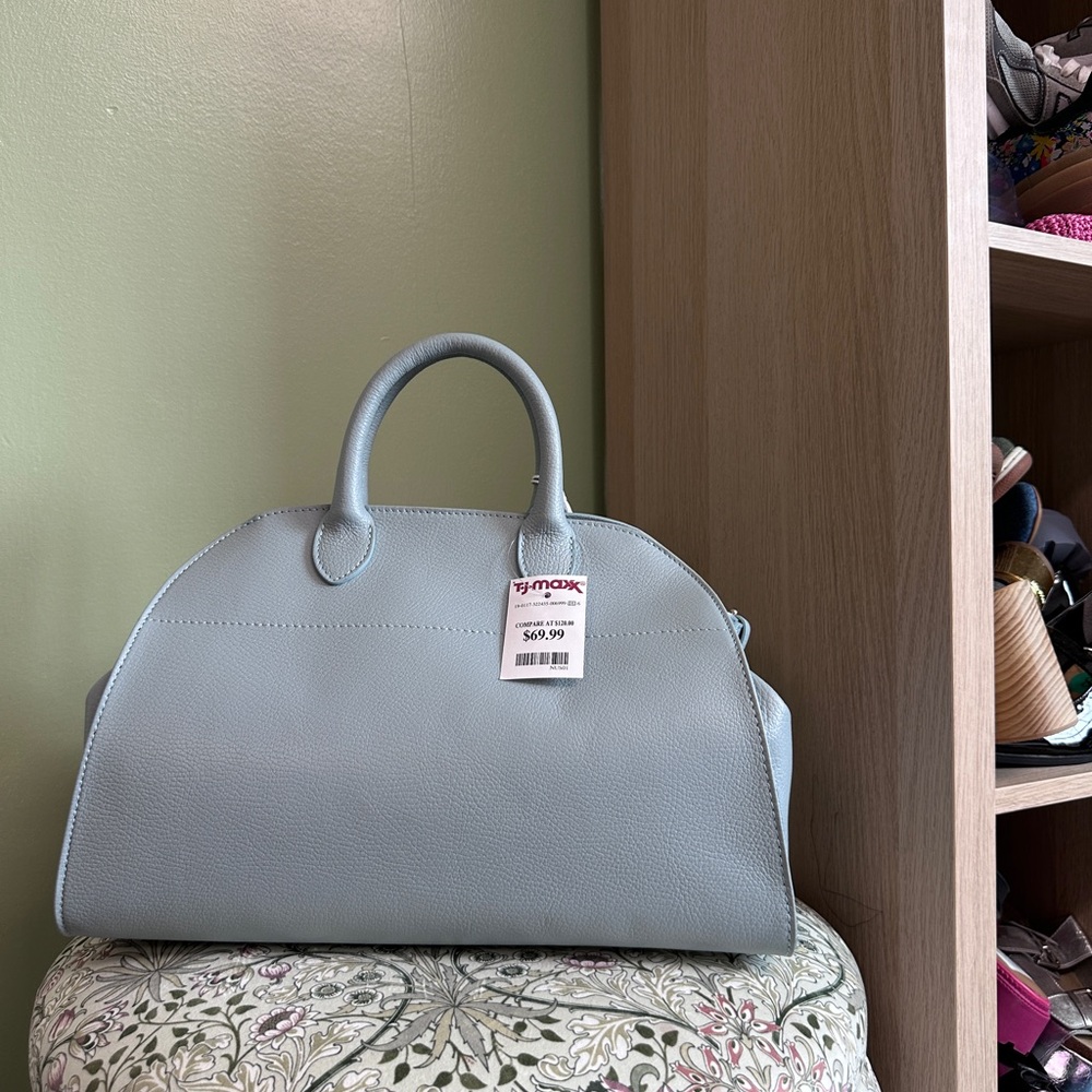 Leather Blue Handbag